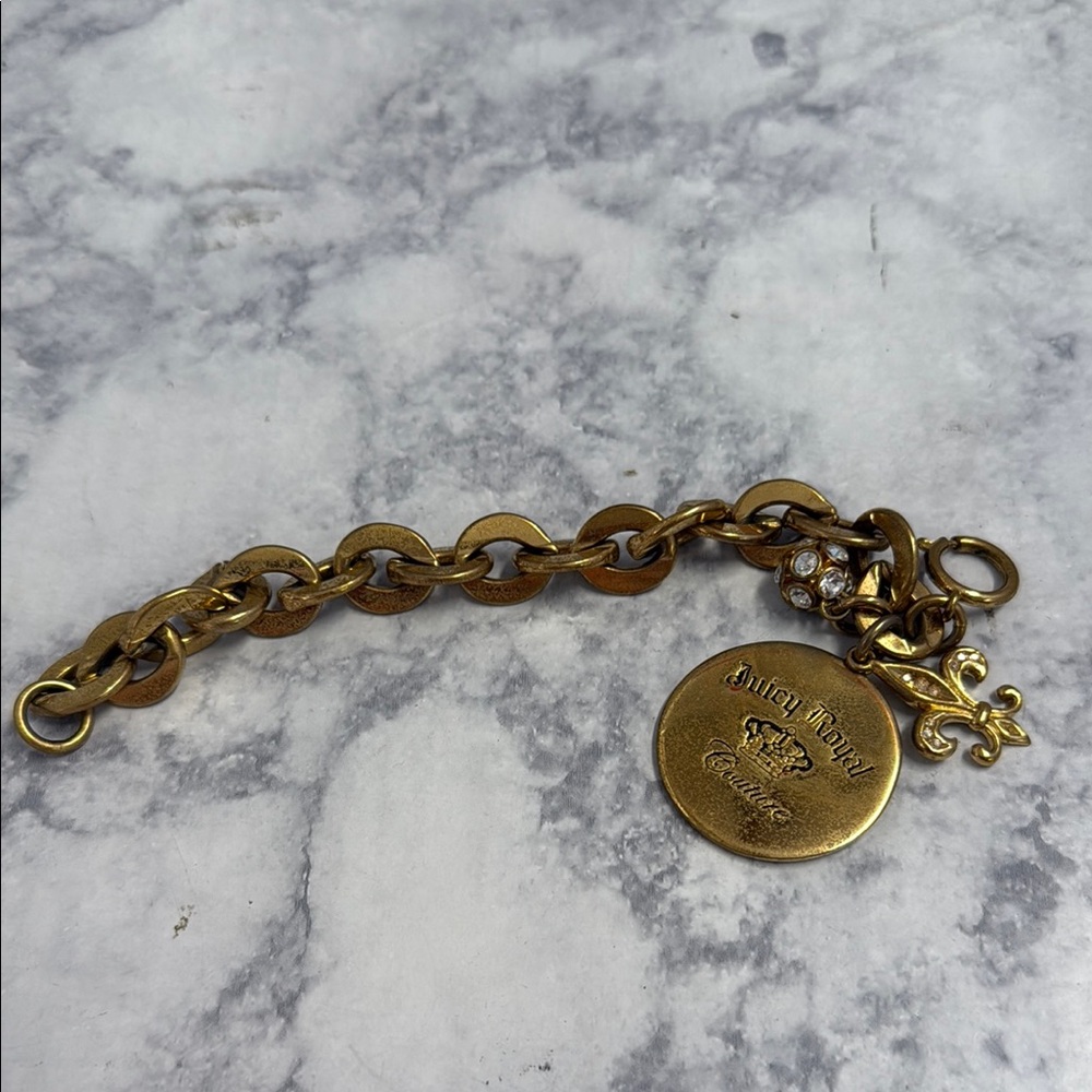 Juicy Couture Gold-Tone Chain Bracelet with Charm